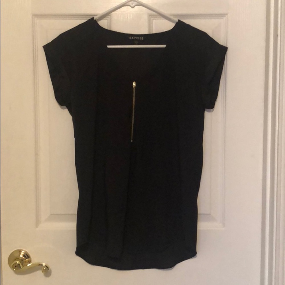 Express black polyester top, size small